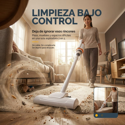 LimpiaFácil 2 en 1 Para pisos, muebles y rincones sin depender del cable.