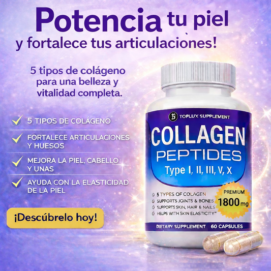 Collagen Peptides 5 Tipos – 60 cápsulas